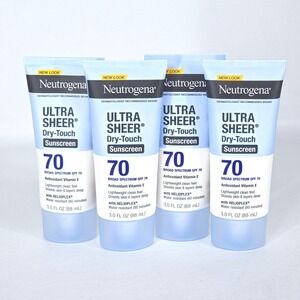 4x Ultra Sheer‎ Dry-Touch SPF 70 Sunscreen 3 oz ea New Exp 08/27+